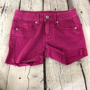 American Eagle Hot Pink Denim Jean Shorts Size 00
